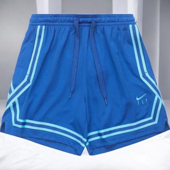 Nike Dri-FIT Fly Crossover Women Basketball Elastic Waist Shorts Blue NEW Medium - Picture 8 of 10